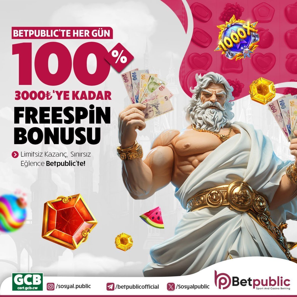 HER GÜN %100 NAKİT BONUS BETPUBLİC'TE !

500 ₺ ve 3.000 ₺ Yatırımlarınıza Özel %100 Nakit Promosyonu!

Yatırımını Yap
Kodu Gir,
Anında Bonusunu Kap!

Kod: "BP100"

BETPUBLİC İLE KAZANANLAR DÜNYASINA ADIM ATIN

Güncel Giriş : Bio'da