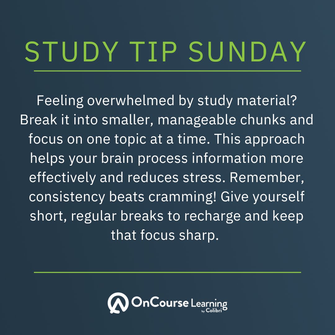 Study smarter, not harder! Here’s a quick tip to boost your learning game ✔️

#OnCourseLearning #StudyTipSunday