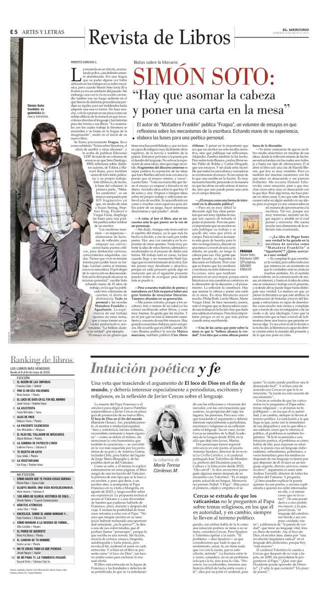 Con la segunda edición ya en las librerías, por octava semana mi biografía de GLADYS MARÍN es uno de los libros más vendidos en Chile.

Dos mes y medio después de su presentación, ocupa el segundo lugar.

Muchas gracias por la lectura y la difusión