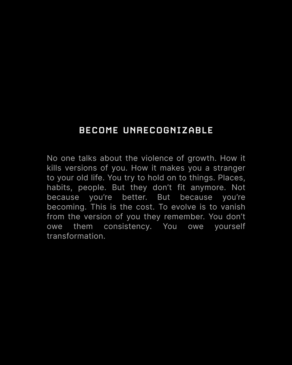 You don’t owe them familiarity. You owe yourself evolution.