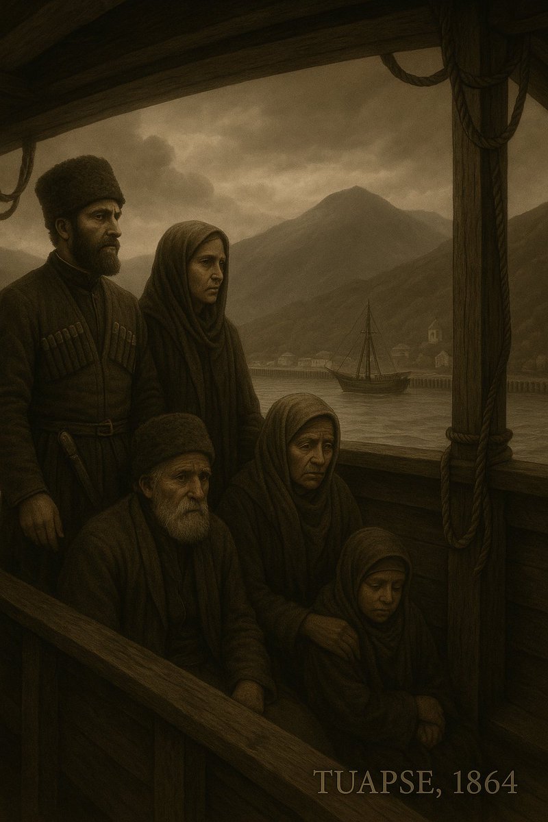 apiscanberk's tweet photo. Çerkes soykırımını tanıyın!
#remember1864 #ÇerkesSoykırımı
Tuapse limanından Osmanlı'ya doğru çıkan bir geminin içinden Tuapse. https://t.co/ZTL2ANCqaH