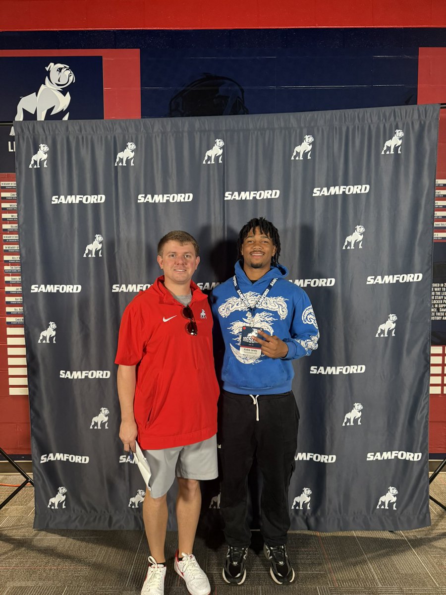 Kobe “KB” Lewis ✞ (@kobelewis1_) on Twitter photo Had a great time today at Samford, touring and spending time with the staff!Cant wait to be back!!
<a href="/T_Zielenske5/">Tyler Zielenske</a> <a href="/SamfordScoop/">Samford Scoop</a> <a href="/RecruitGeorgia/">Recruit Georgia</a> <a href="/CoachFominaya/">Coach Fominaya</a> <a href="/WRHitList/">WR Hit List</a> <a href="/routeking_1/">RouteKing</a> <a href="/CJacksonPRZ/">Connor Jackson</a> <a href="/MattDeBary/">Matt DeBary</a> <a href="/RickyTurner19/">Ricky Turner</a> Had a great time today at Samford, touring and spending time with the staff!Cant wait to be back!!
<a href="/T_Zielenske5/">Tyler Zielenske</a> <a href="/SamfordScoop/">Samford Scoop</a> <a href="/RecruitGeorgia/">Recruit Georgia</a> <a href="/CoachFominaya/">Coach Fominaya</a> <a href="/WRHitList/">WR Hit List</a> <a href="/routeking_1/">RouteKing</a> <a href="/CJacksonPRZ/">Connor Jackson</a> <a href="/MattDeBary/">Matt DeBary</a> <a href="/RickyTurner19/">Ricky Turner</a>