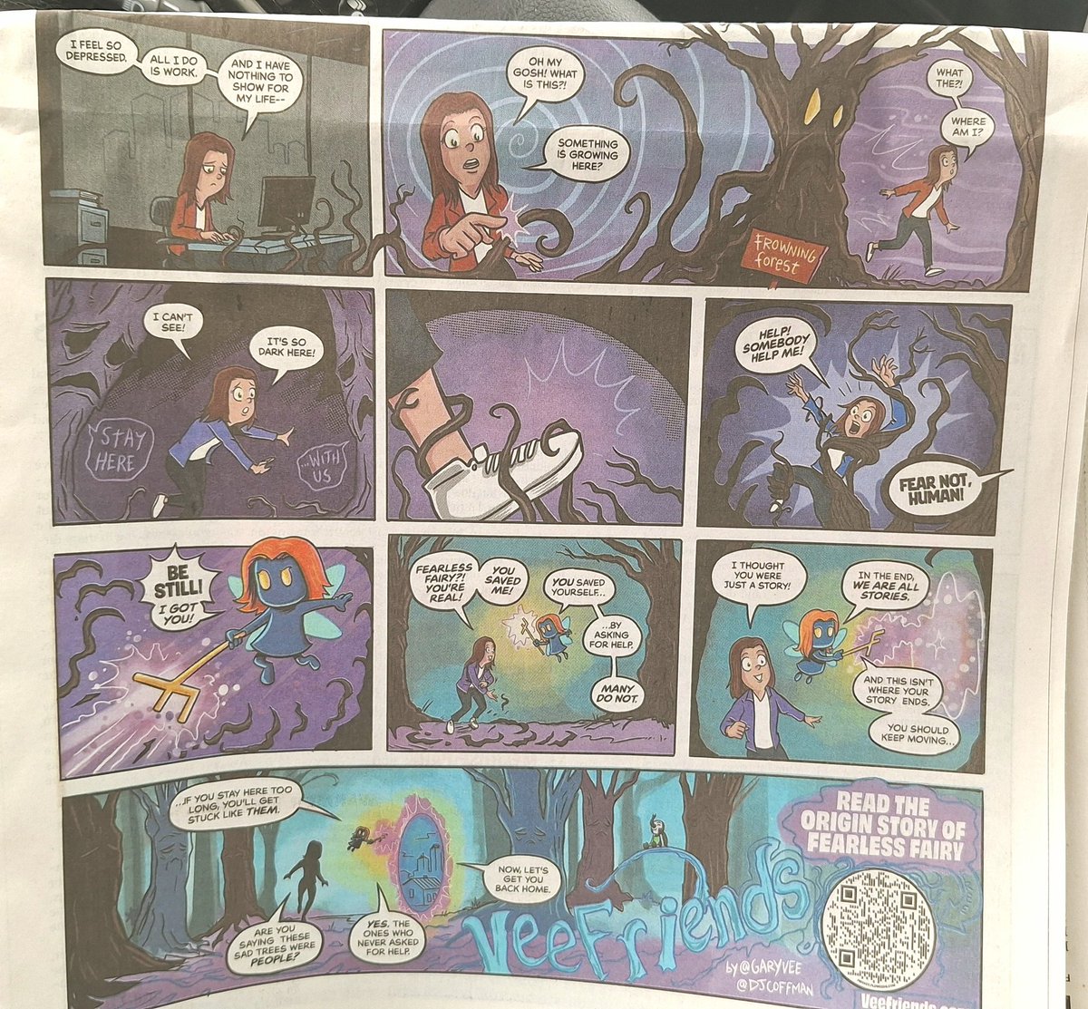 Fearless Fairy is the star today with Balanced Beetle making a cameo. Today's message: don't stay stuck! Whether you're stuck in your comfort zone, a job you feel no passion for, or stuck in depression, you owe it to yourself to get UNSTUCK! But be prepared to ask for help. Ask a