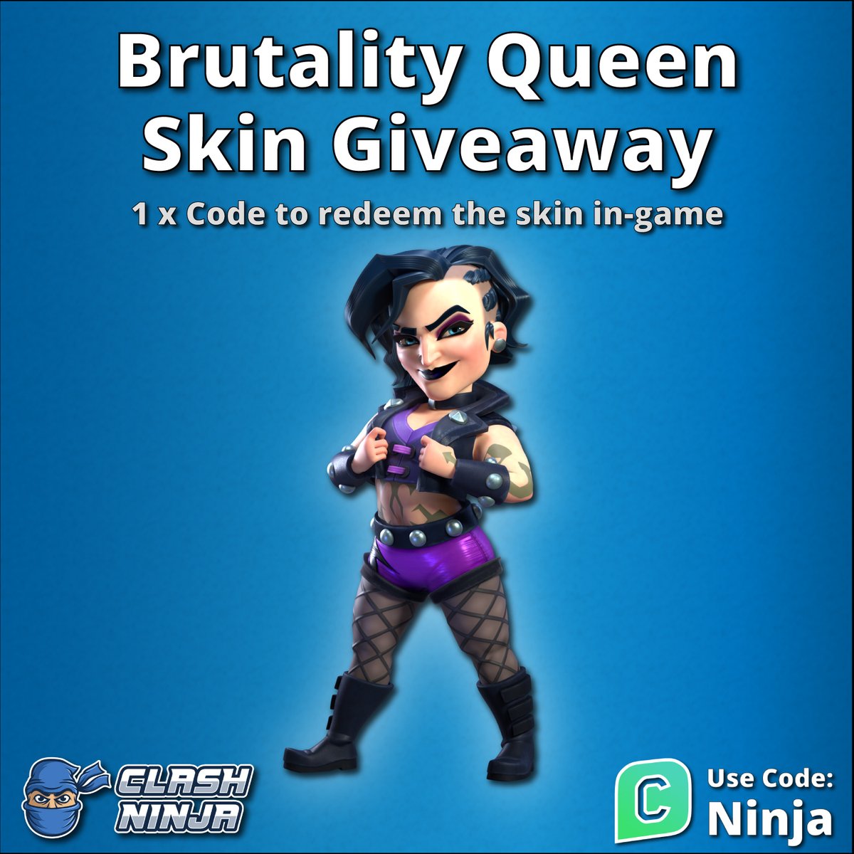Clash Ninja (@clashdotninja) on Twitter photo Brutality Queen Skin Giveaway!
1 x Skin code
To Enter:
✅Follow <a href="/ClashDotNinja/">Clash Ninja</a>
✅Retweet this tweet
Optional:
Subscribe to youtube.com/c/clashninja
Winner announced after 12:00 UTC 20th May 2025
#ClashofClans #GiftedBySupercell Brutality Queen Skin Giveaway!
1 x Skin code
To Enter:
✅Follow <a href="/ClashDotNinja/">Clash Ninja</a>
✅Retweet this tweet
Optional:
Subscribe to youtube.com/c/clashninja
Winner announced after 12:00 UTC 20th May 2025
#ClashofClans #GiftedBySupercell