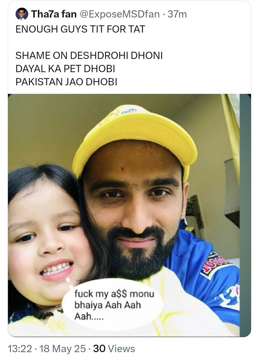 𝙼𝚛.𝚅𝚒𝚕𝚕𝚊 (@shivayaaah) on Twitter photo Take action against this account for giving a rape threat to a small child
If you want any details and where he works I will provide you his details
<a href="/DelhiPolice/">Delhi Police</a> <a href="/noidapolice/">POLICE COMMISSIONERATE GAUTAM BUDDH NAGAR</a> Take action against this account for giving a rape threat to a small child
If you want any details and where he works I will provide you his details
<a href="/DelhiPolice/">Delhi Police</a> <a href="/noidapolice/">POLICE COMMISSIONERATE GAUTAM BUDDH NAGAR</a>