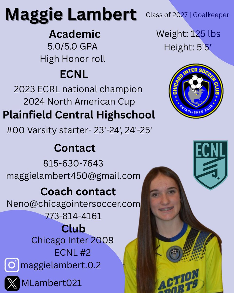 Maggie Lambert🧤 (@mlambert021) on Twitter photo With June 15th around the corner here is a little about me!
<a href="/Neno_Footy11/">Neno Dautovic</a> <a href="/chiINTER/">Chicago Inter SC</a> <a href="/Chiinter09ECNL/">Chicago Inter 09 ECNL</a> <a href="/ECNLgirls/">ECNL Girls</a> <a href="/ImYouthSoccer/">ECNL/GA/Recruiting/College Soccer</a> With June 15th around the corner here is a little about me!
<a href="/Neno_Footy11/">Neno Dautovic</a> <a href="/chiINTER/">Chicago Inter SC</a> <a href="/Chiinter09ECNL/">Chicago Inter 09 ECNL</a> <a href="/ECNLgirls/">ECNL Girls</a> <a href="/ImYouthSoccer/">ECNL/GA/Recruiting/College Soccer</a>