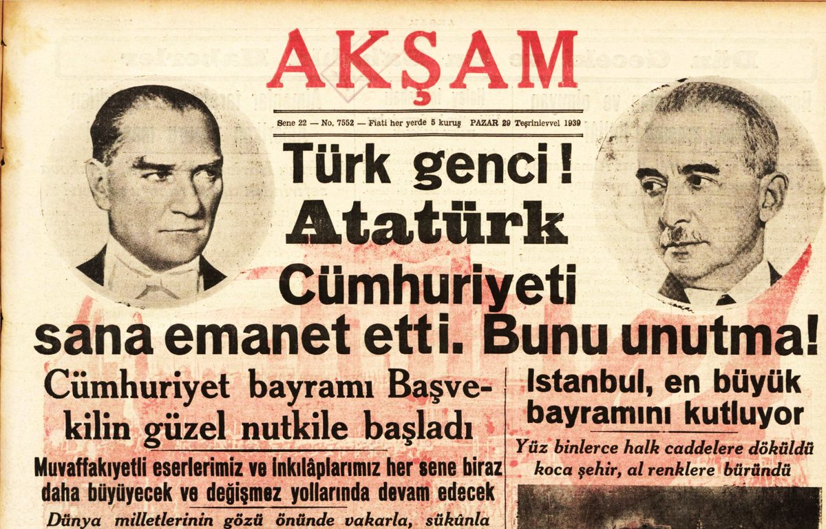 "Türk genci!

Atatürk Cumhuriyet'i sana emanet etti. Bunu unutma!"