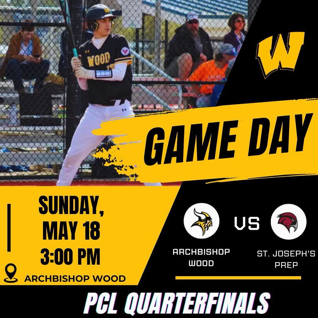 Archbishop Wood Baseball (@woodvikingsbsbl) on Twitter photo Game Day! Vikes host St. Joe’s Prep in a PCL Quarterfinal Game, 3:00 OUTBACK! Go Vikes! <a href="/Wood_Vikings/">Archbishop Wood Athletics</a> <a href="/coach_dege_14/">Coach Dege</a> Game Day! Vikes host St. Joe’s Prep in a PCL Quarterfinal Game, 3:00 OUTBACK! Go Vikes! <a href="/Wood_Vikings/">Archbishop Wood Athletics</a> <a href="/coach_dege_14/">Coach Dege</a>