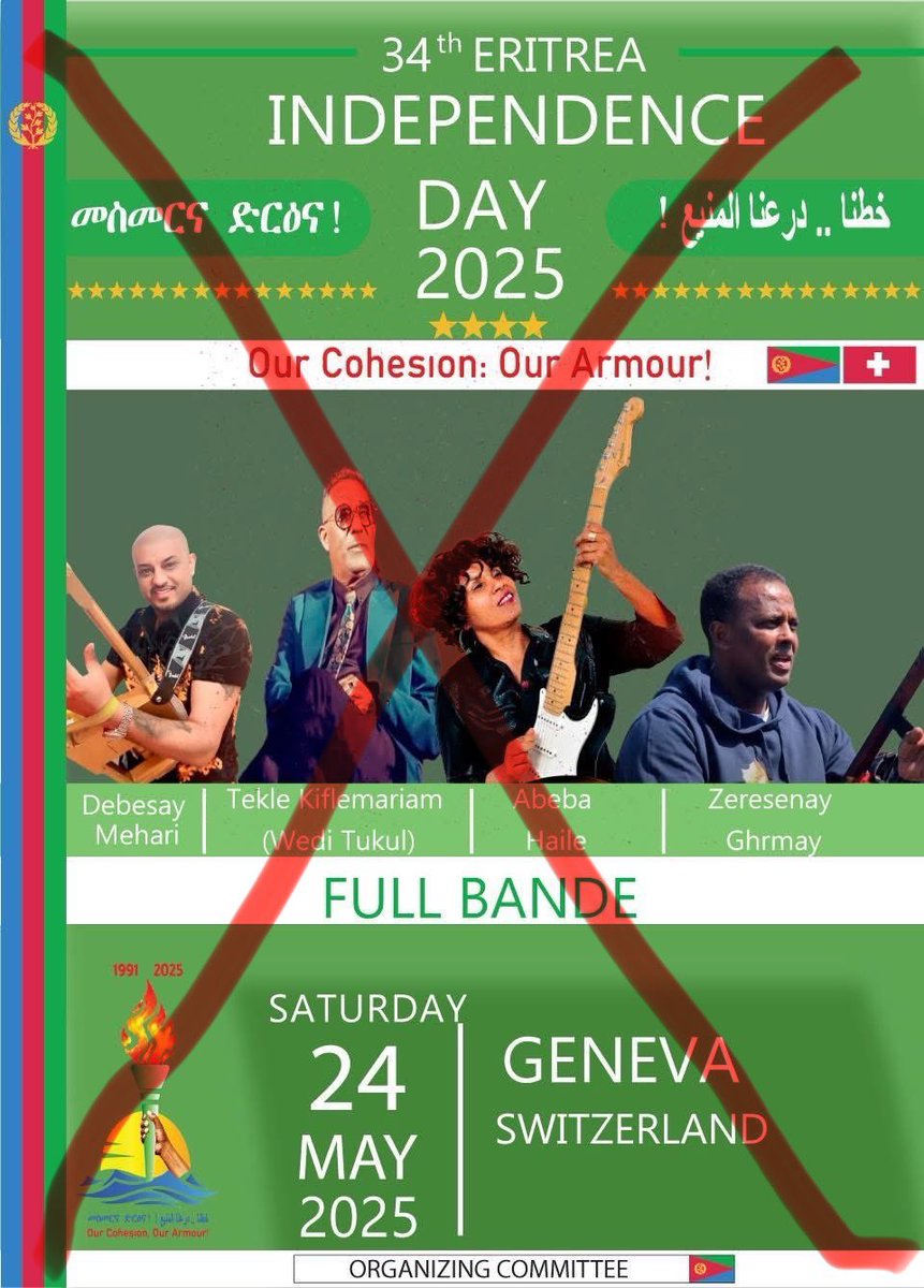 daniel5_df's tweet photo. Les #Autorités Suisses doivent empêcher que le territoire helvétique soit utilisé pour promouvoir un régime #dictatorial. Le festival prévu à Genève le 24 mai représente une offense aux valeurs démocratiques que nous chérissons. #TransnationalRepression
#Eritrea #BlueRevolution
#NoMorePFDJTerror
@ONU_fr  @RadioTeleSuisse @lemondefr @SamsonYemane @LesVertsSuisses @Lecourrier @Blick_fr  @CarloSommaruga @friedlies @SEMIGRATION @24heuresch @Lematinch @ignaziocassis @tdgch @beat_jans @alain_berset @ParmelinG @EDI_DFI @lenouvelliste @swiss_un @UNGeneva @EMBSchweiz @Etat_Neuchatel @fedpolCH @elisabeth_baume @SchranerBurgen1 @ParlCH @SwissMFA @FabianMolinaNR @AndreaCaroniAR @EDA_DFAE @spschweiz @SpMigrantInnen @GrueneCH @bglaettli @CelineWidmer1 @cedricwermuth @polneuch @GenevePolice @Violapamherd @SwissPeaceHR @SwissMFAStatSec @s_sommaruga @BR_Sprecher @hdcentre @kajakallas @swissinfo_en
@FINMA_media