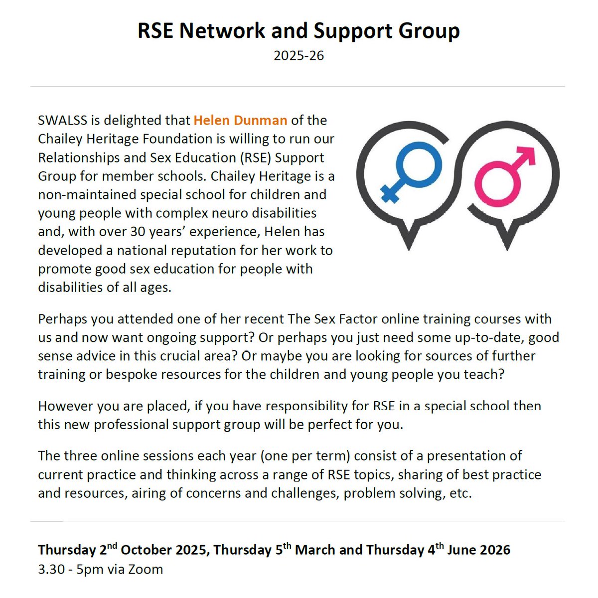 More info and booking here: swalss.co.uk/training