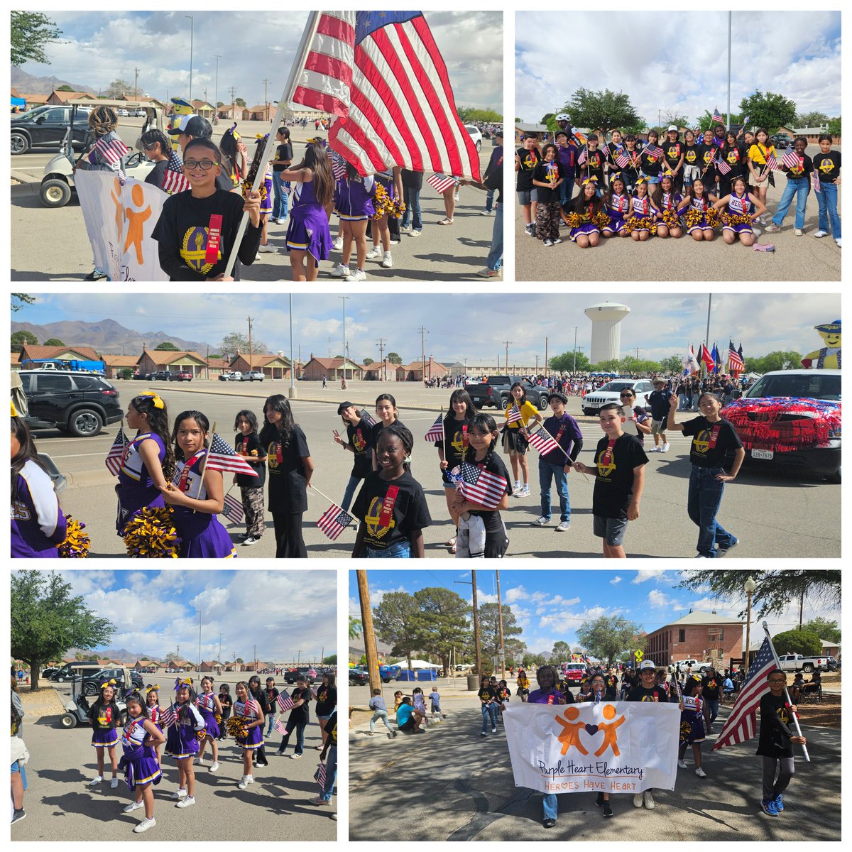 Proud of our PHE Hero Ambassadors and 5th Grade Hero Cheer squad who gave up their Saturday to honor the brave men, women, and families of the U.S. military on Armed Forces Day! #@PurpleHeart_ES  #ArmedForcesDay