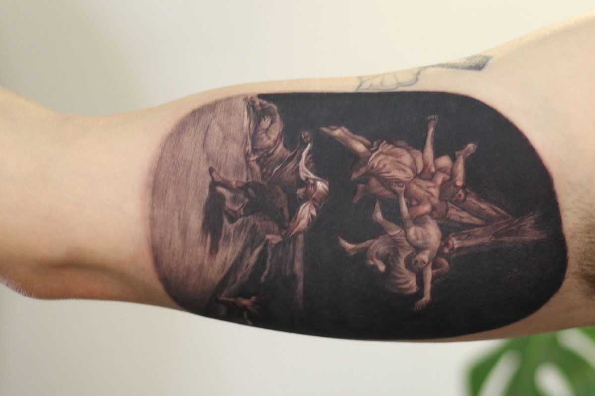 Vuelo de Brujas,
Francisco de Goya
Ink on biceps.
