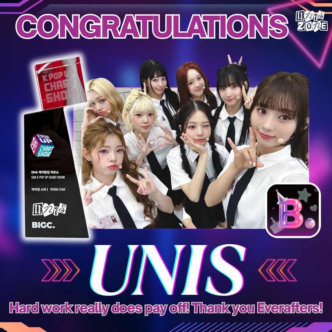 For this ENA Rising Star, let's congratulate UNIS for this wonderful WIN! 

I just wanna take this time to thank the entire UZ Voting Team, our very own EverAfters, and our generous Spenders for giving us another opportunity to win this prestigious award. Thank you everyone for