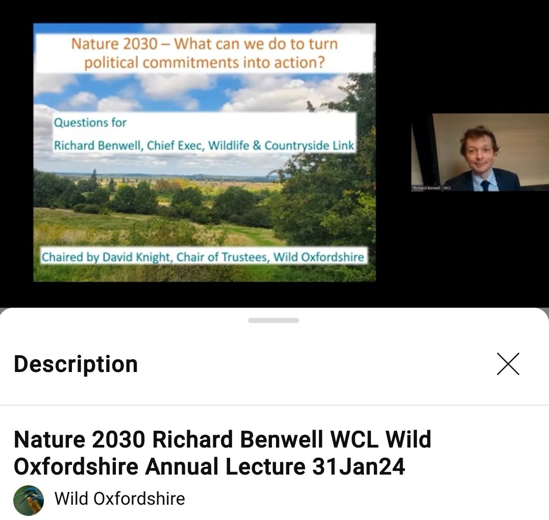 Toad of Earlham Hall (@frogsatuea) on Twitter photo Going to & from Oxfordshire a fair bit lately & today listened to <a href="/RichardBenwell/">Richard Benwell</a> (a talk from Jan '24) - nature recoverly, BNG, climate, farming - he talks a LOT of sense
m.youtube.com/watch?v=Iv7XE5… Going to & from Oxfordshire a fair bit lately & today listened to <a href="/RichardBenwell/">Richard Benwell</a> (a talk from Jan '24) - nature recoverly, BNG, climate, farming - he talks a LOT of sense
m.youtube.com/watch?v=Iv7XE5…