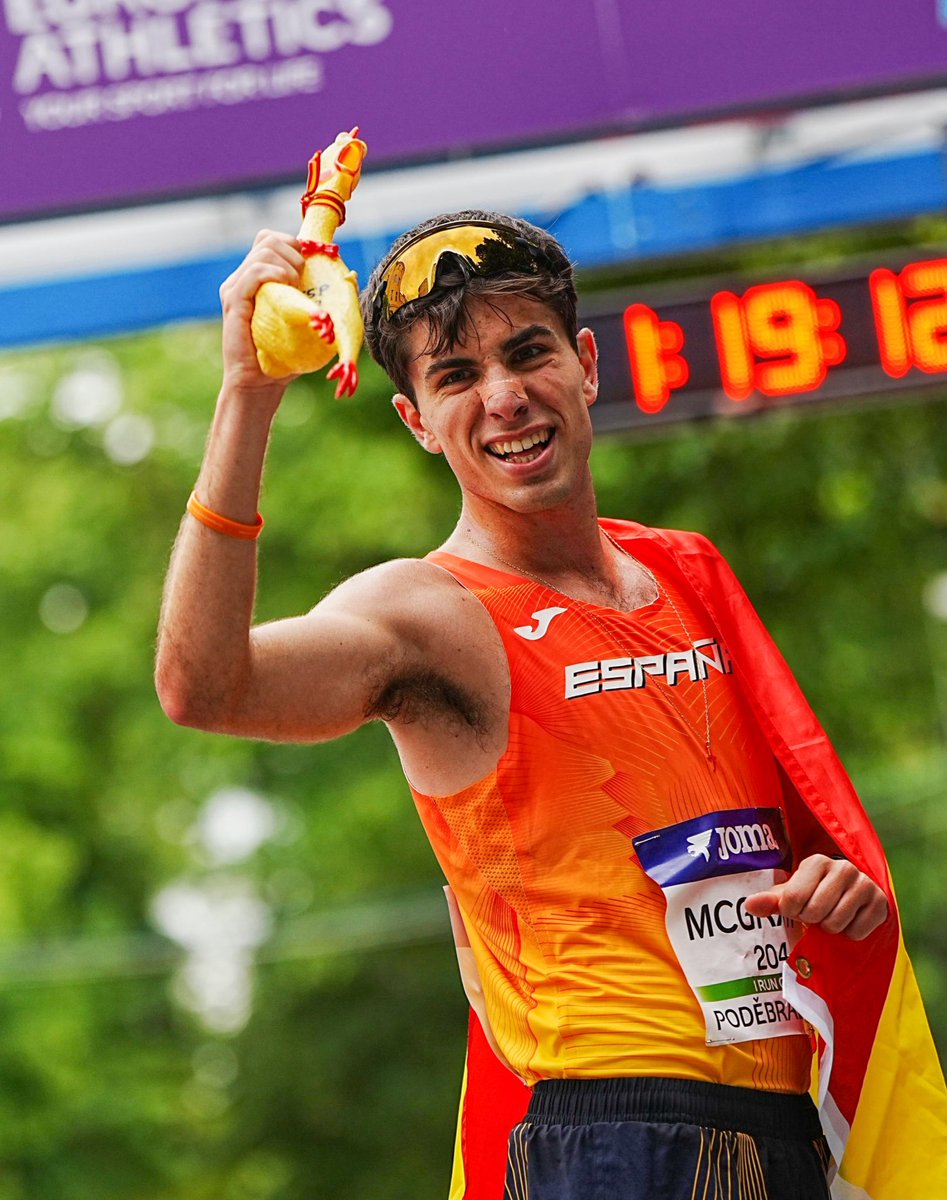 Championship record! ❤️‍🔥

Paul McGrath 🇪🇸 wins 20km race walk gold at the European Race Walking Team Championships in 1️⃣:1️⃣8️⃣:0️⃣5️⃣! 

And he leads Spain to the team title as well! 🏆 

#Podebrady2025