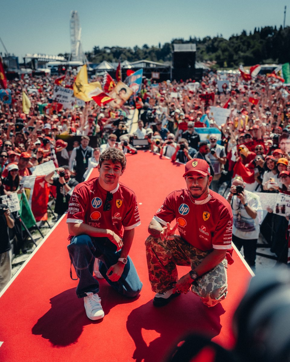 ScuderiaFerrari's tweet image. So proud of the drives these two had today 👊