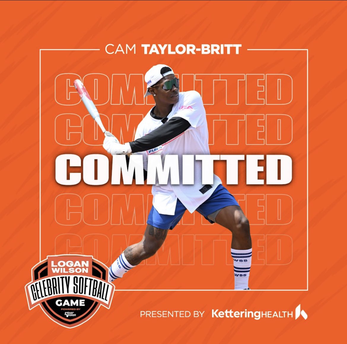 Cam Taylor-Britt ✅ 

Don’t miss the action at the 2025 Logan Wilson Celebrity Softball Game!
🎟️ Tickets ➡️ loganwilsonsoftball.co