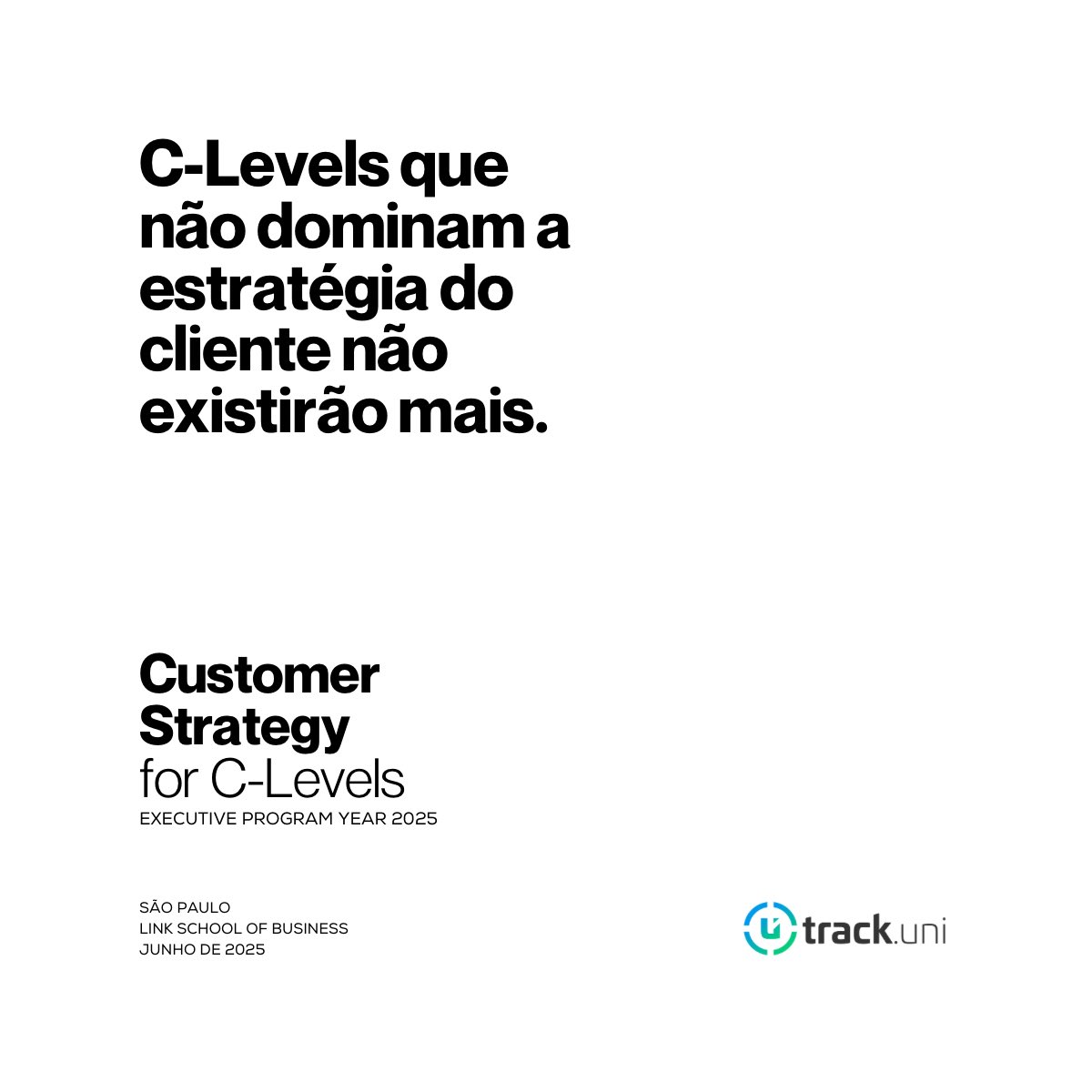 Você de frente a frente com a liderança de Customer Experience da Amazon e outros C-Levels de referência na América Latina.
04 e 11 de Junho em São Paulo na Link School of Business. Aplique agora: tinyurl.com/CustomerStrate…