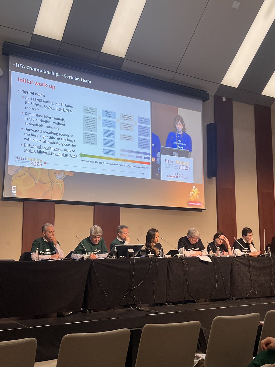 The #HFA_ESC Championships are ON🏆The science, the strategy, the debates, everything is 🔥 at #HeartFailure2025! 
Bravo to all of the team!👏🏻👏🏻👏🏻

But, who’s taking home the 🏆 this year?
📍Team India 🇮🇳
📍Team Belgium 🇧🇪
📍Team Serbia 🇷🇸

Chair <a href="/AlexMebazaa/">Alexandre Mebazaa</a> <a href="/mitja_lainscak/">Mitja Lainscak</a>