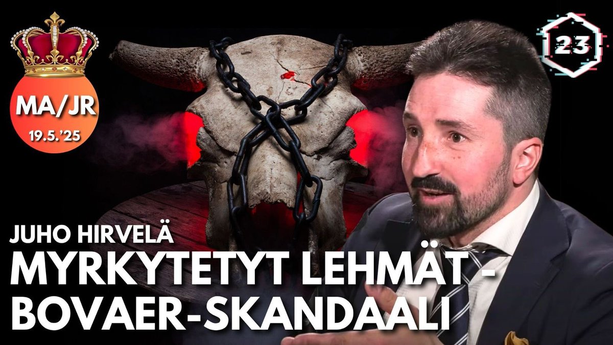 Koska lehmä on ilmastopahis, se päätettiin lääkitä ja myrkyttää Bovaer-nimisellä lisäaineella. Kuluttajille ei muistettu kertoa 🤔. Kansalaisvaikuttaja Juho Hirvelä avaa skandaalin taustat. 

Katso koko jakso 23 minuuttia Johtoryhmän jäsenenä Youtubessa &amp; Spotifyssa! 🔗⬇️