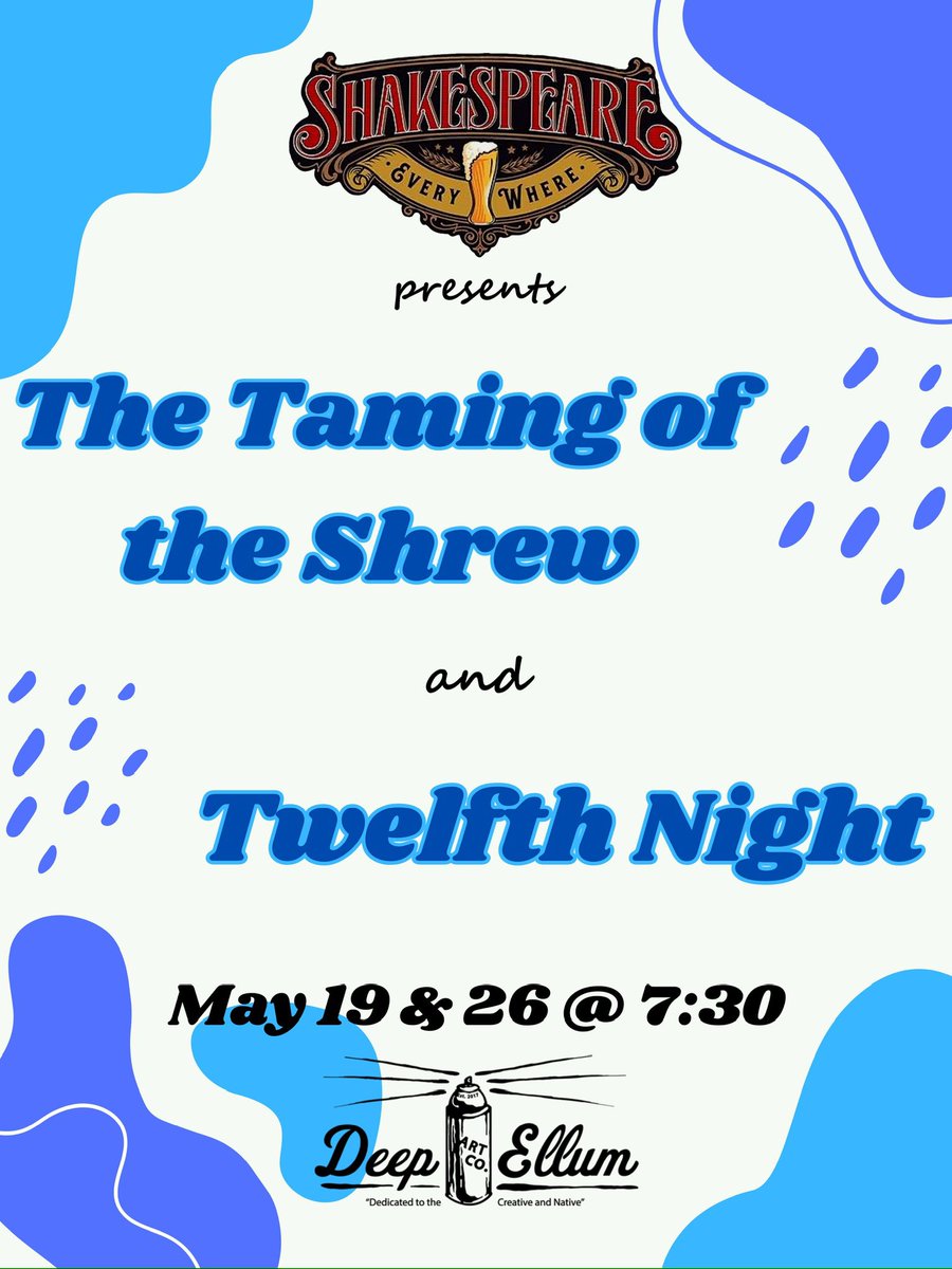 Shakes_EW's tweet photo. TOMORROW! We open tomorrow, folks! Come watch some Shakespeare at @DeepEllumArtCo! Get your tickets and we’ll see you there! https://t.co/vHpZlnmQLp