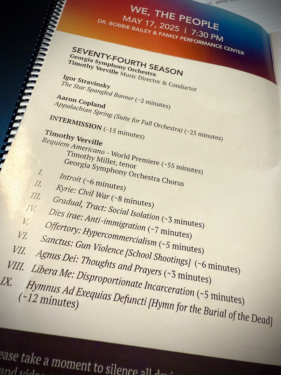 TimothyVerville's tweet photo. Requiem Americano premiered last night to a wonderfully receptive full house! It has been a long journey with this piece, and I am grateful to have had the opportunity to have shared it with so many people.

Quia cuncta creata necesse esta labefacta senscere tandem (?) https://t.co/lAitkbwq1U