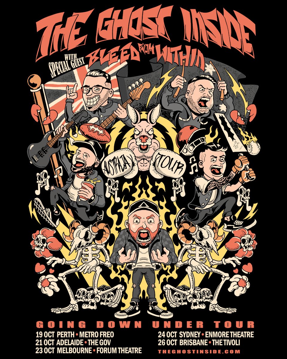 The Ghost Inside (@theghostinside) on Twitter photo AUSTRALIA 🇦🇺 We’re Going Down Under with <a href="/BleedFromWithin/">Bleed From Within</a> this October. Get presale tickets Wednesday, May 21 at theghostinside.com (no code needed). AUSTRALIA 🇦🇺 We’re Going Down Under with <a href="/BleedFromWithin/">Bleed From Within</a> this October. Get presale tickets Wednesday, May 21 at theghostinside.com (no code needed).