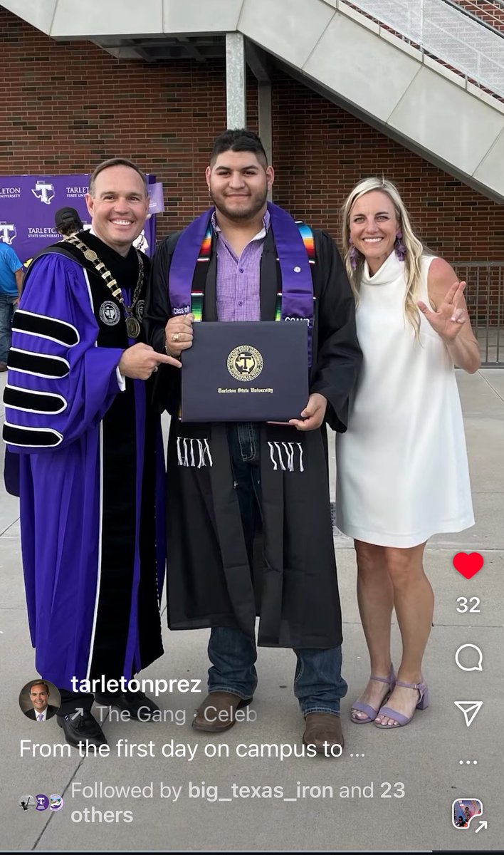 Kristina (@kmdiaz44) on Twitter photo What a beautiful weekend celebrating my son’s graduation from <a href="/TarletonState/">Tarleton State University</a> Thank
<a href="/TarletonPrez/">Dr. James Hurley</a> for creating a home a way from home environment <a href="/TarletonAlum/">Tarleton Alumni</a> #BleedPurple What a beautiful weekend celebrating my son’s graduation from <a href="/TarletonState/">Tarleton State University</a> Thank
<a href="/TarletonPrez/">Dr. James Hurley</a> for creating a home a way from home environment <a href="/TarletonAlum/">Tarleton Alumni</a> #BleedPurple
