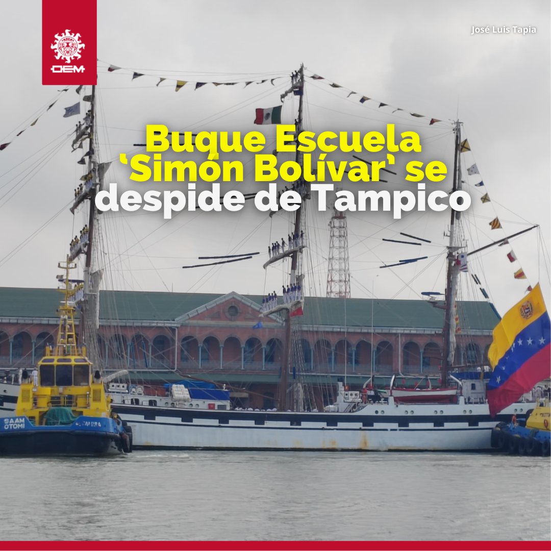 elsolde_tampico's tweet photo. 🔴👋🏻¡HASTA PRONTO!🚢🌊

🇻🇪⛵El Buque Escuela “Simón Bolívar” se despide del Puerto de #Tampico, #Tamaulipas 📍🦀

🕜📍Ahora, “El embajador sin fronteras”, insignia de la Armada Bolivariana, continuará su travesía rumbo a #Veracruz.🛟⚓

📸 José Luis Tapia y Alfredo Márquez https://t.co/yCYRsvSRA1