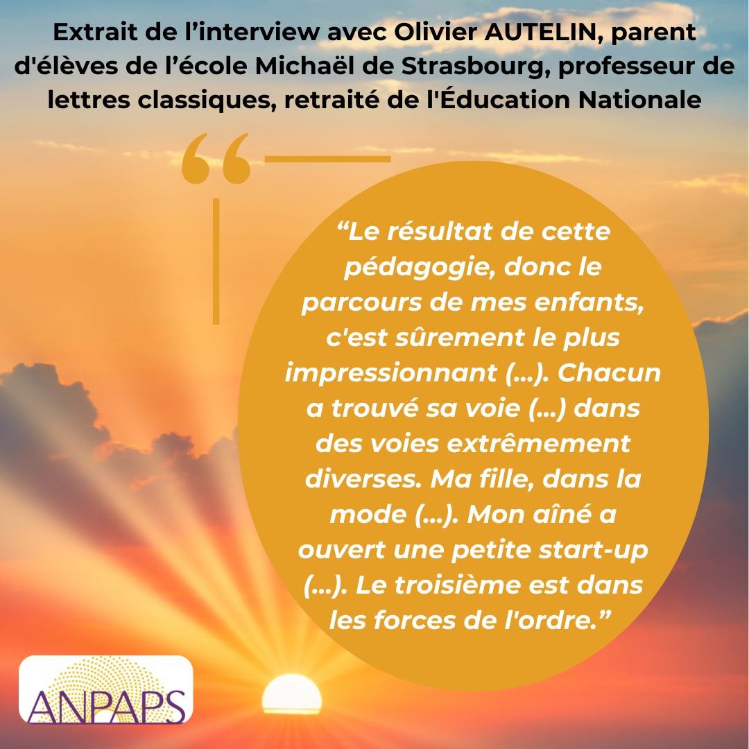 Anpaps_officiel's tweet photo. Voici un extrait de l'interview d'Olivier AUTELIN, professeur de lettres retraité de l'Éducation Nationale.

👉 L'interview complète : https://t.co/dO8KYaQYXV

#steinerwaldorf https://t.co/eRJ87uoa17