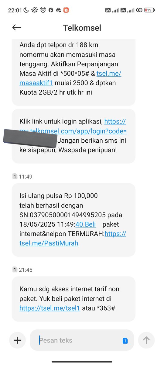 intansboy's tweet photo. kacau bat ni provider anying @Telkomsel gua beli pulsa 100rb, tiba tiba berkurang 3.600 anying
Udah paket mahal, Masa aktif pelit, jaringan juga ga bagus² banget skrg (kalah jauh dari 3 yg jaringannya lumayan lebih stabil), pulsa suka kesedot tanpa sebab pula, bangke.
#telkomsel https://t.co/gb1r64PfyT