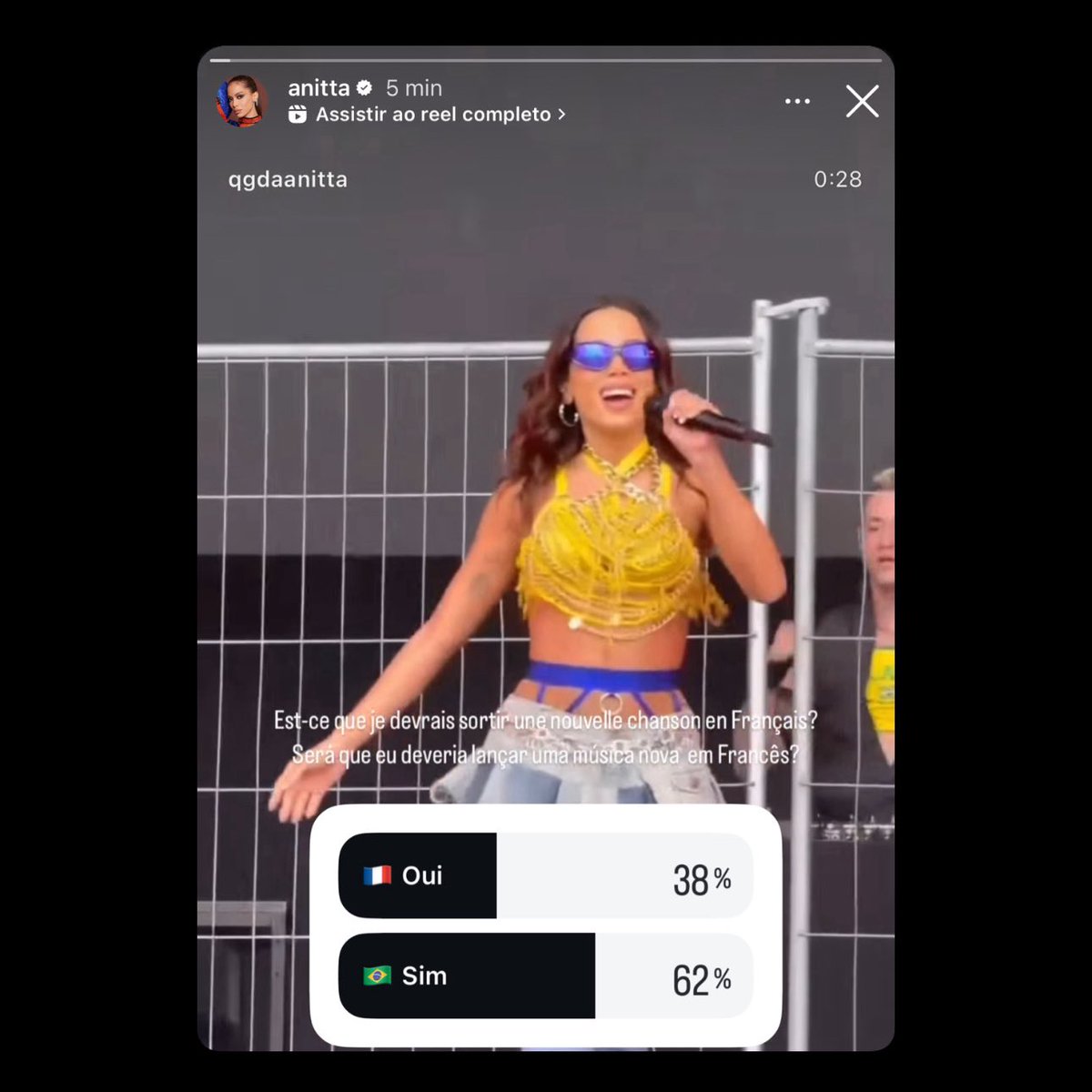 🚨 VEM AÍ! Anitta cogitou lançar uma nova música em francês.