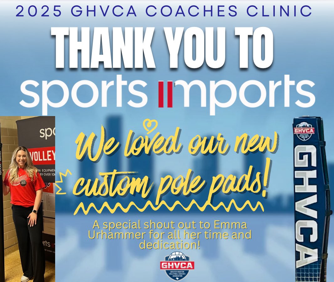 THANK YOU <a href="/SportsImportsVB/">Sports Imports</a>  for the sweet new custom pole pads! And a special shout out to <a href="/eurhammer/">Emma Urhammer</a> for all her time and dedication! We appreciate your sponsorship!! #25ghvcacc #bettertogether