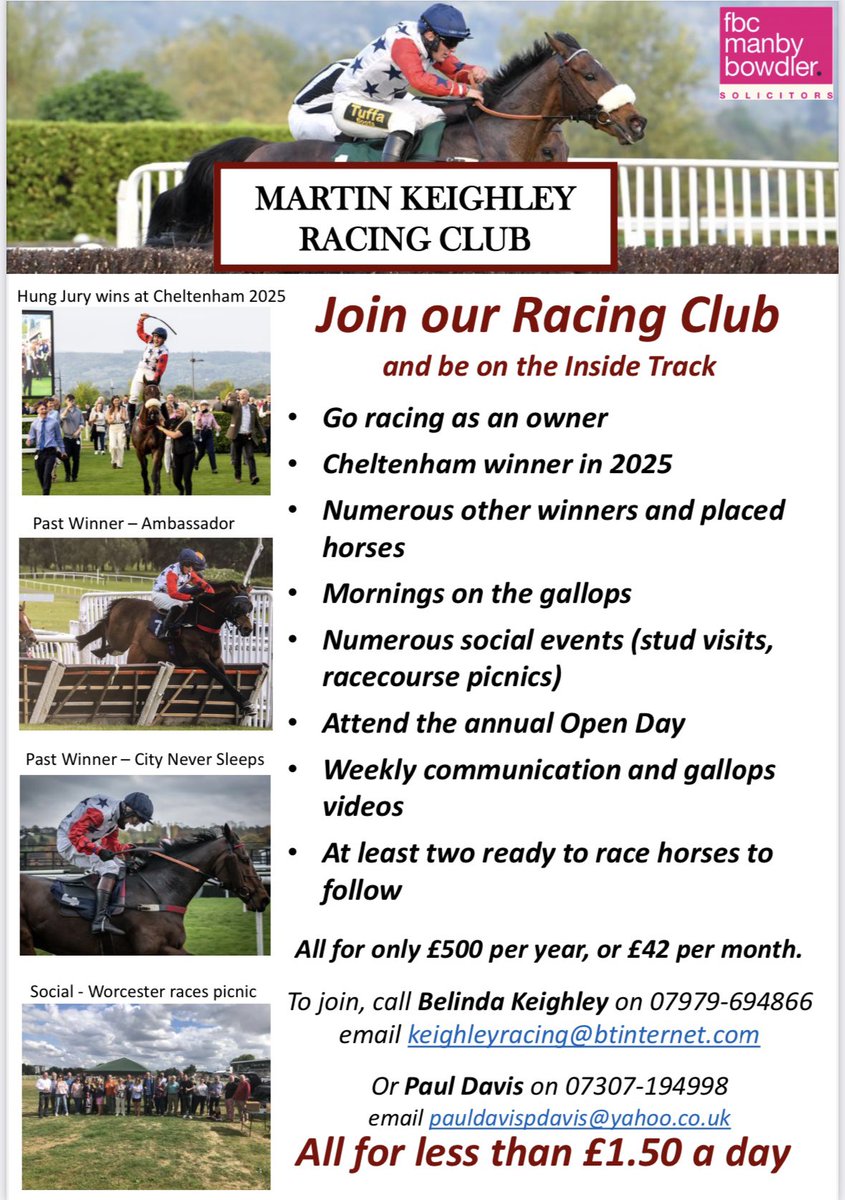 #TeamKeighley #BePartOfIt …. 
Join our fabulous Racing Club! 🏇🍾