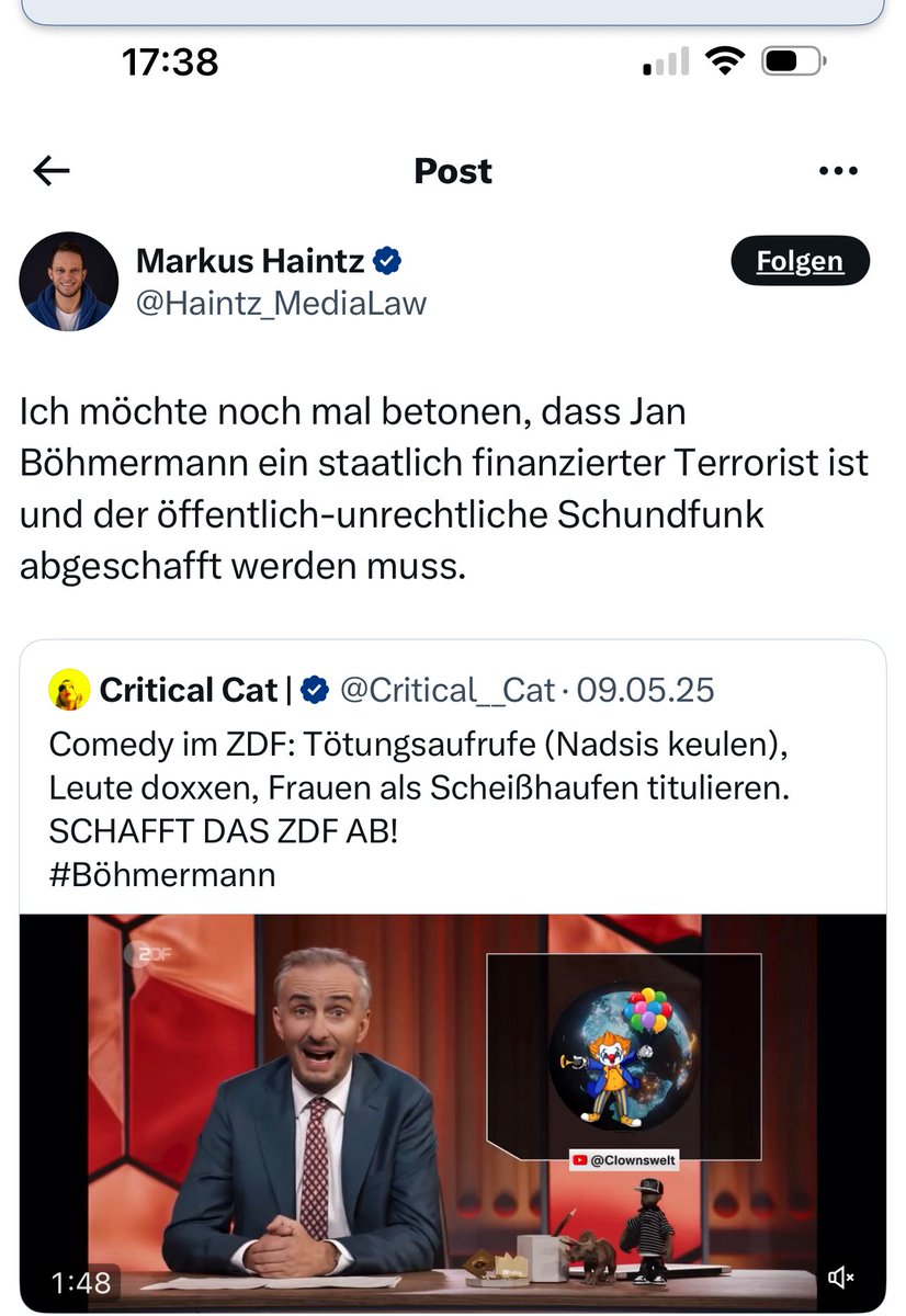Jo Jumpertz (@toleranznaklar) on Twitter photo Ich möchte nochmal betonen, dass <a href="/Haintz_MediaLaw/">Markus Haintz</a> ein privat finanzierter Terrorist ist, dem die Anwaltszulassung entzogen werden muss. Ich möchte nochmal betonen, dass <a href="/Haintz_MediaLaw/">Markus Haintz</a> ein privat finanzierter Terrorist ist, dem die Anwaltszulassung entzogen werden muss.