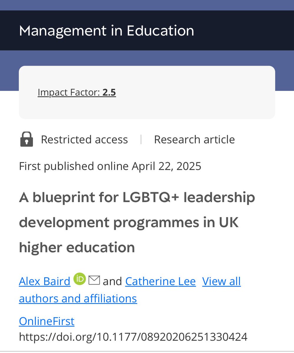 Professor Catherine Lee MBE (@drcatherinelee) on Twitter photo A pleasure to co-author this article on LGBTQ+ leadership with <a href="/AlexBaird12/">Dr Alex Baird</a> lnkd.in/eqDztnUQ A pleasure to co-author this article on LGBTQ+ leadership with <a href="/AlexBaird12/">Dr Alex Baird</a> lnkd.in/eqDztnUQ