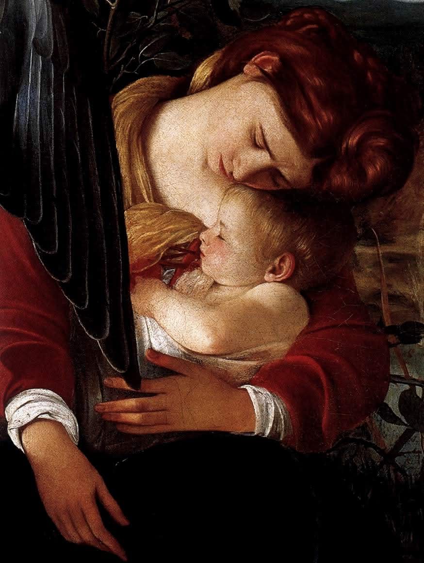 Caravaggio Riposo durante la fuga in Egitto dettaglio