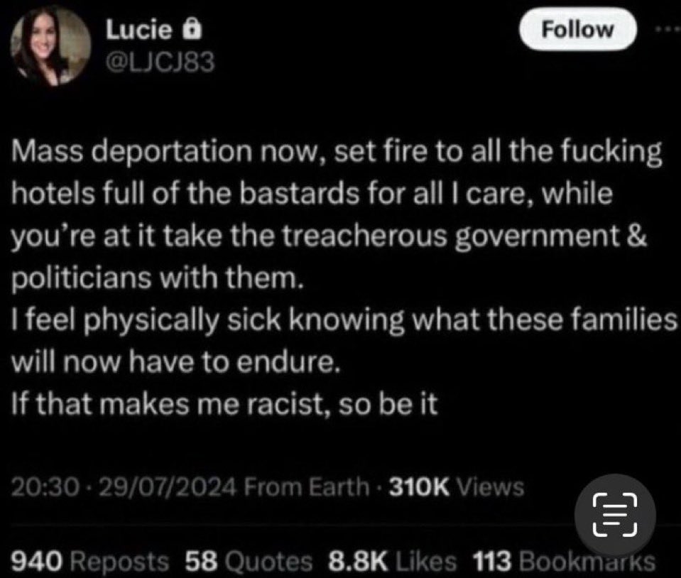 SeanMcCaughey2's tweet photo. @AllisonPearson @rahhead01 @SpeechUnion Some context on her post. You would be outraged if a Labour MP started tweeting hate https://t.co/aLpJNHuJSy