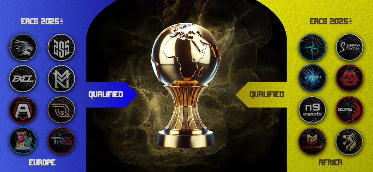 Your EACS 2025 qualified teams! 

Kicking off on Monday, June 2 at 9 PM CEST.

Who is your favorite to win the title? 👀
