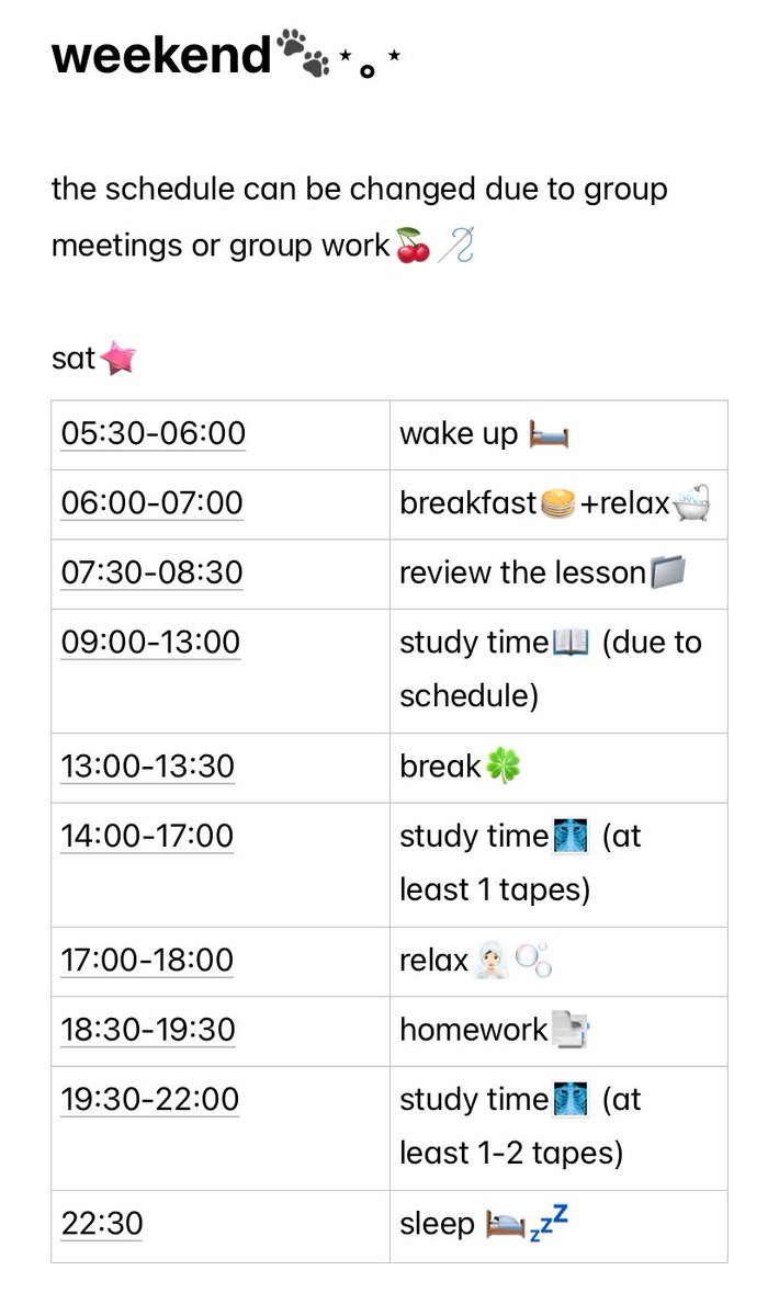 💬🩷; ประมาณนี้คับ อาจจะมีปรับตารางบ้าง ขึ้นอยู่กับว่าวันนั้นมีงานอะไรเร่งด่วนเข้ามาคับ🧍🏻‍♀️🧍🏻‍♀️