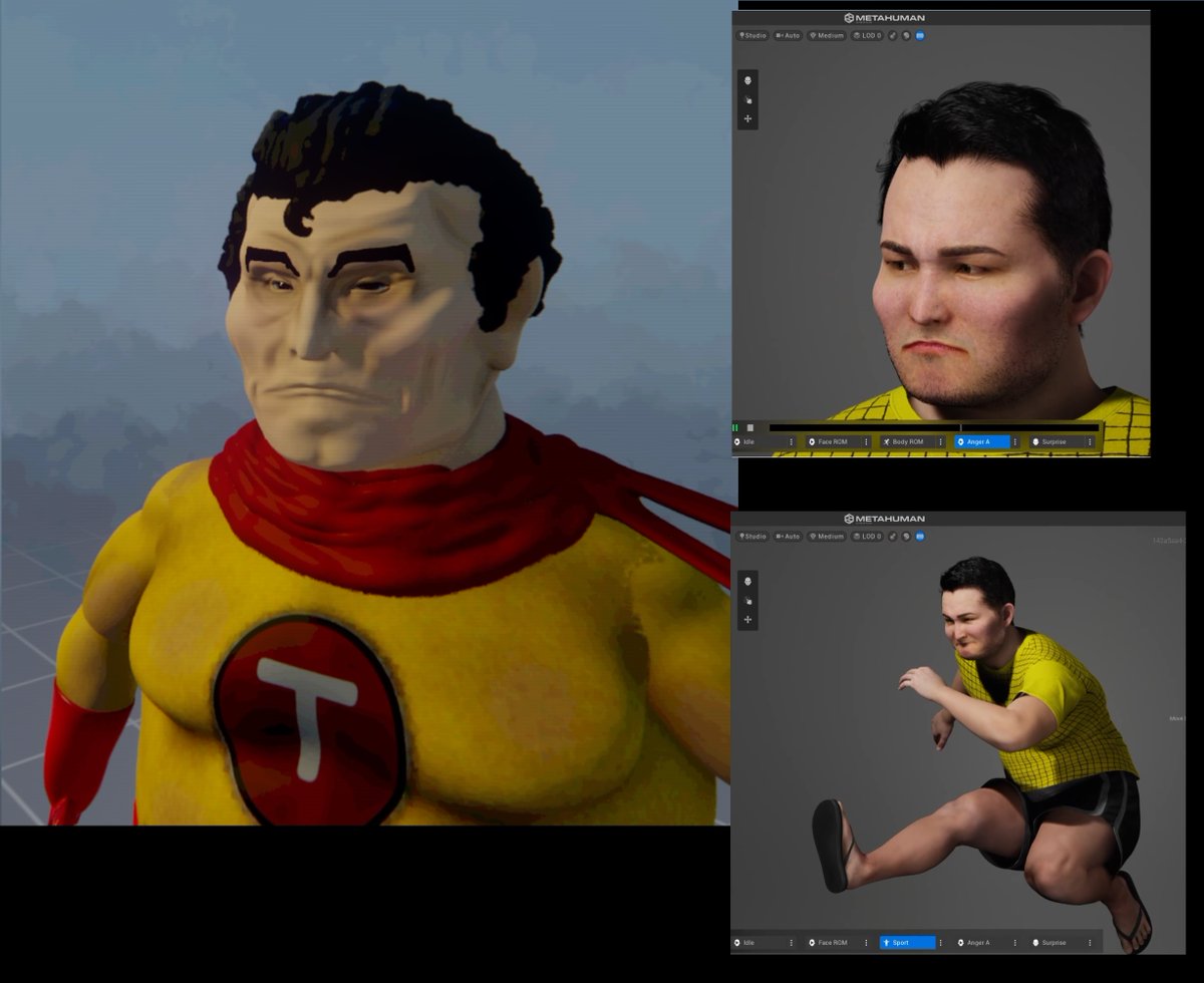 #Metahuman #Dreams #indiedev  
I had the idea of using my Dreams character as models to make metahumans faces, the result is very amazing.
im having too mutch fun doing this thing! 😁