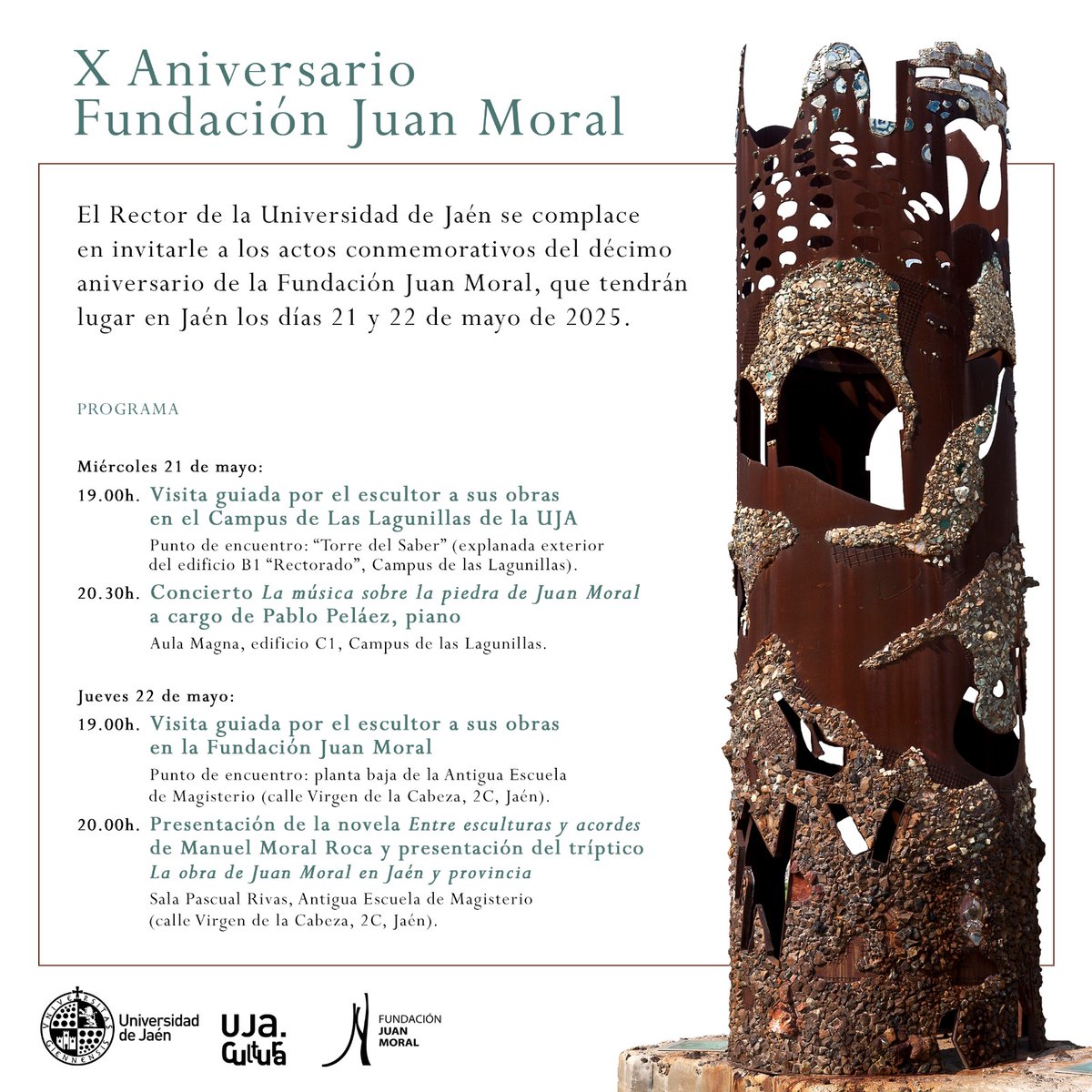 El próximo miércoles inician los actos conmemorativos del X Aniversario de la Fundación Juan Moral. 

Gracias a <a href="/UjaCultura/">UJA CULTURA</a> por esta iniciativa para la puesta en valor del #patrimoniouniversitario