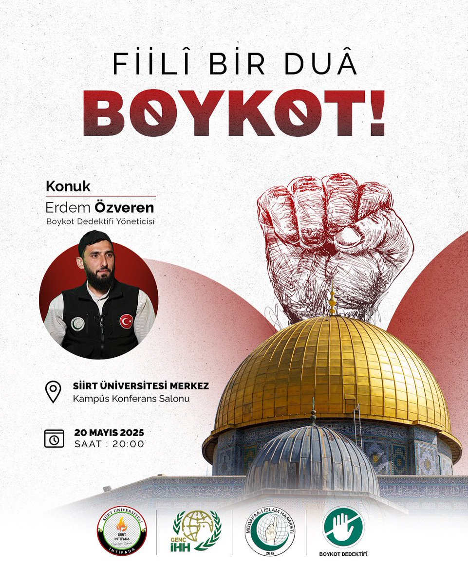 Salı Akşamı ALLAH Nasip Ederse
Siirt 'de Olacağız 🇵🇸

🗓️ 20 Mayıs Salı
⏰ 20:00
📍 Siirt Üniversitesi Merkez Kampüs

Davetleri için İntifada Öğrenci Topluluğu
ve <a href="/siirtgencihh/">Siirt Genç İHH</a> 'ya Teşekkür Ederiz.