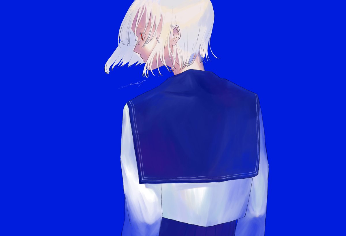 iguana_don_'s tweet photo. #初夏の創作クラスタフォロー祭り
 #絵柄が好みっていう人にフォローされたい 
 #絵描きさんと繋がりたい 

のんびりセーラー服の女の子描いてます。よろしく〜✌️ https://t.co/C3gO1M1UND