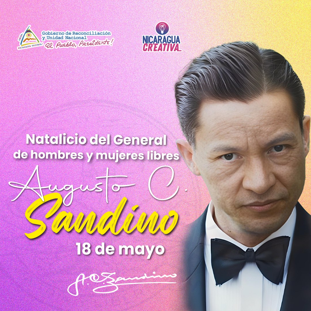 El 18 de mayo de 1895, en Niquinohomo, nació Augusto Nicolás Calderón Sandino, héroe nacional, General de Hombres y Mujeres Libres, jefe del Ejército Defensor de la Soberanía Nacional de Nicaragua.

#EconomíaCreativaNicaragua
