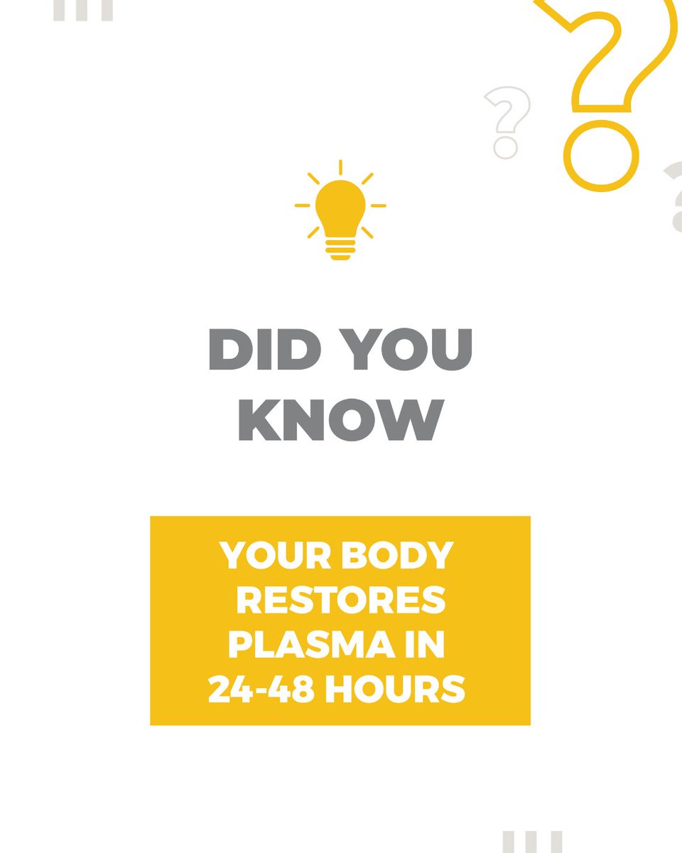 Did you know your body restores plasma in 24-48 hours? That is pretty amazing! #CSLPlasma #DoTheAmazing #DonatePlasma