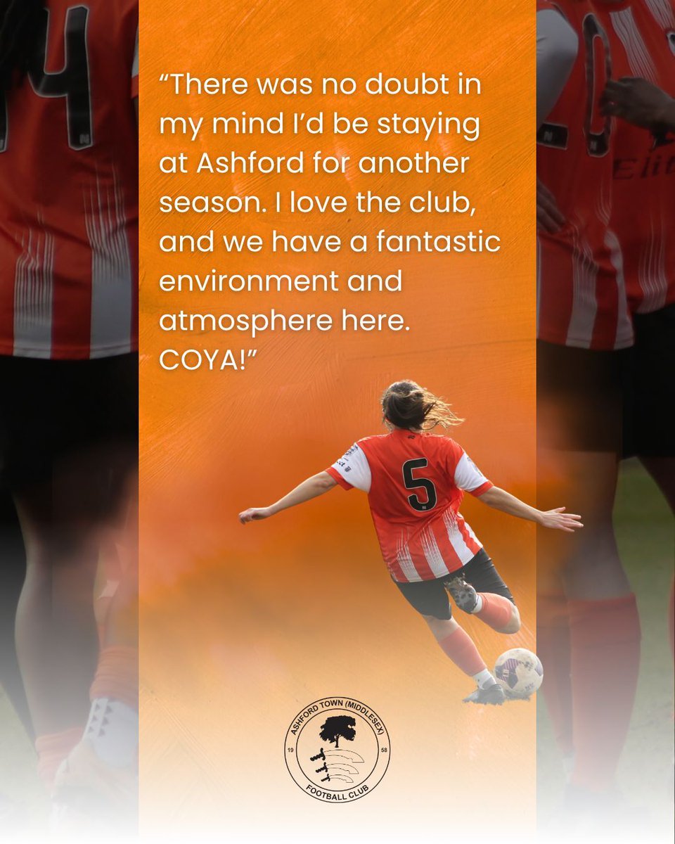 AshfordTownWFC's tweet image. 🔒 The Retained | 2025/26 
Long serving and committed, @LaHuse01 is signing on for season 11 🍊 🧡 
Chaos ensues!!