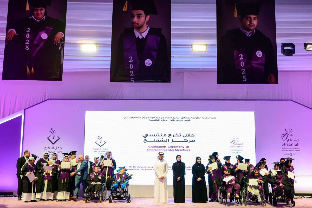 QNAEnglish's tweet photo. Minister of Social Development and Family Honors Graduates of #Shafallah Center for Persons with Disabilities
#QNA #Qatar 
https://t.co/3dCtcG5ZxI https://t.co/4d7nWPkdbn