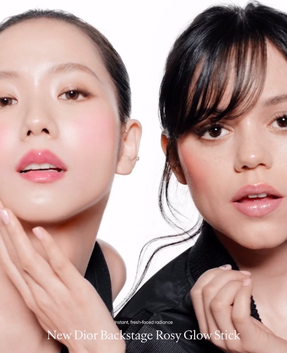 #JISOO with Jenna Ortega for Dior Backstage Rosy Glow Stick new campaign.