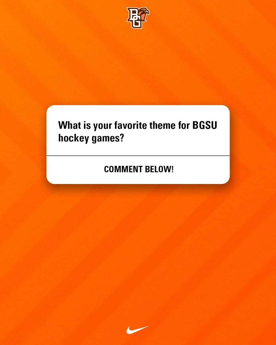 Alright Falcon Fans - The Question of the Week is here … What is your favorite theme for BGSU hockey games❓

 ⬇️⬇️⬇️